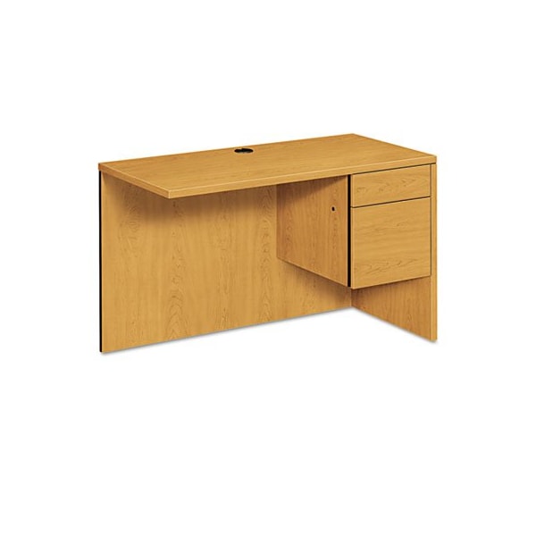 HON, 10500 Series L Workstation Return, 3/4 Height Right Ped, 48w X 24d, Harvest